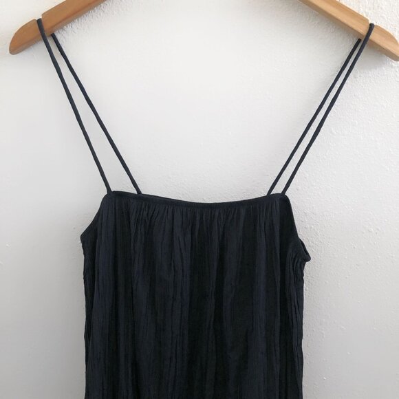 MODERN CITIZEN Solange Crinkled Maxi Dress in Navy Size Large - Picture 4 of 9